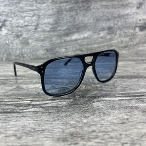 Selima Optique Nash Black Sunglasses Blue Lenses Rare 1 of 50 France